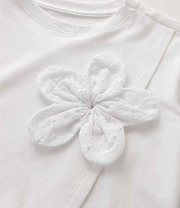 Remera Infantil en Algodón con Flor Aplicada - Talle 1 a 6 años 10