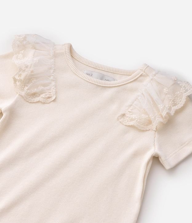 Remera Infantil en Rib con Tule y Lentejuela - Talle 1 a 6 años 5