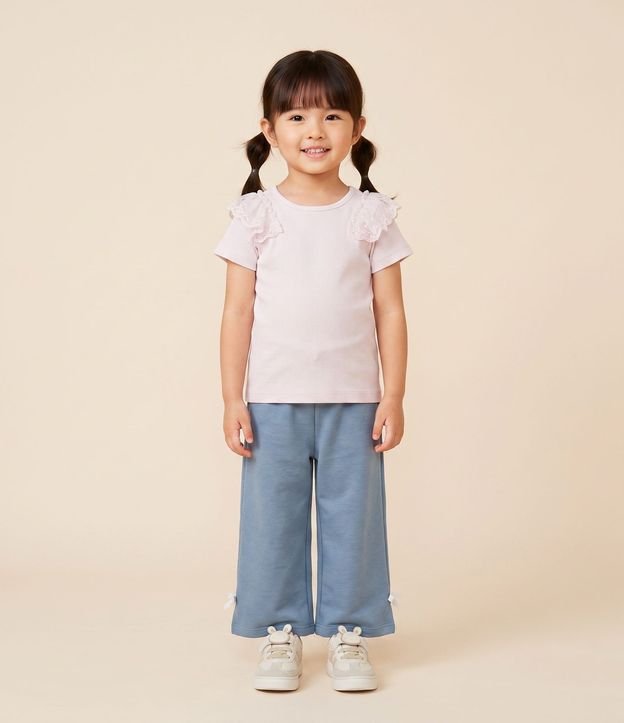 Remera Infantil en Rib con Tule y Lentejuela - Talle 1 a 6 años