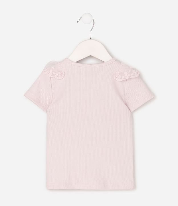 Remera Infantil en Rib con Tule y Lentejuela - Talle 1 a 6 años 3