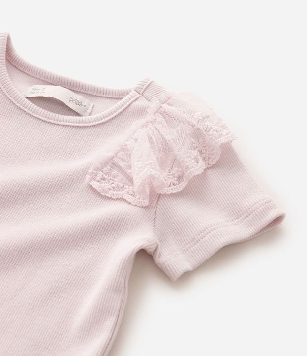 Remera Infantil en Rib con Tule y Lentejuela - Talle 1 a 6 años 5