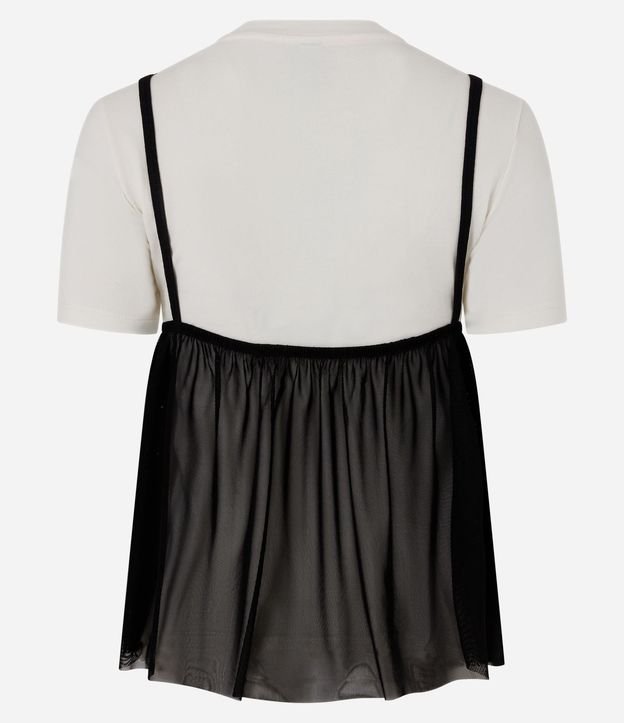 Remera Baby Tee con Superposición de Musculosa Transparente 6