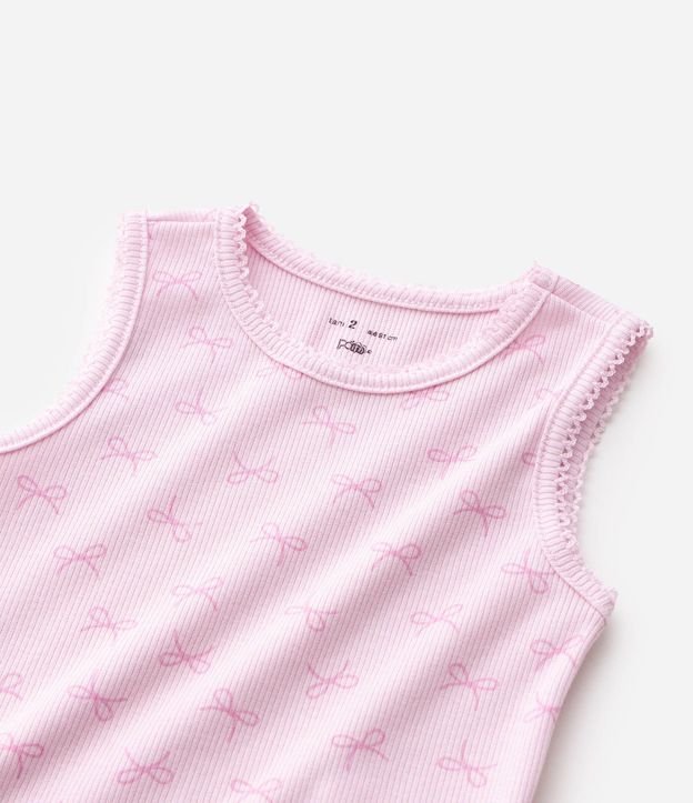 Musculosa Infantil en Rib con Estampado de Moñitas - Talle 1 a 6 años 4