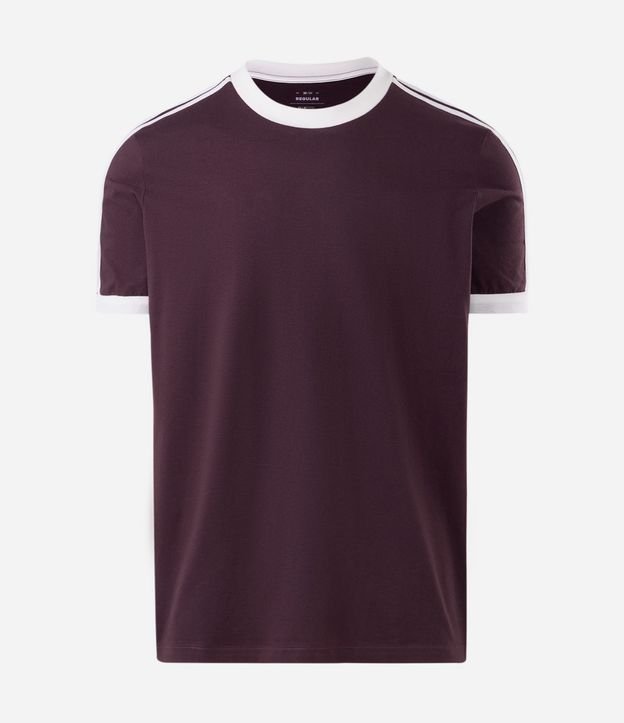 Remera Regular en Algodón con Rayas en los Hombros 1