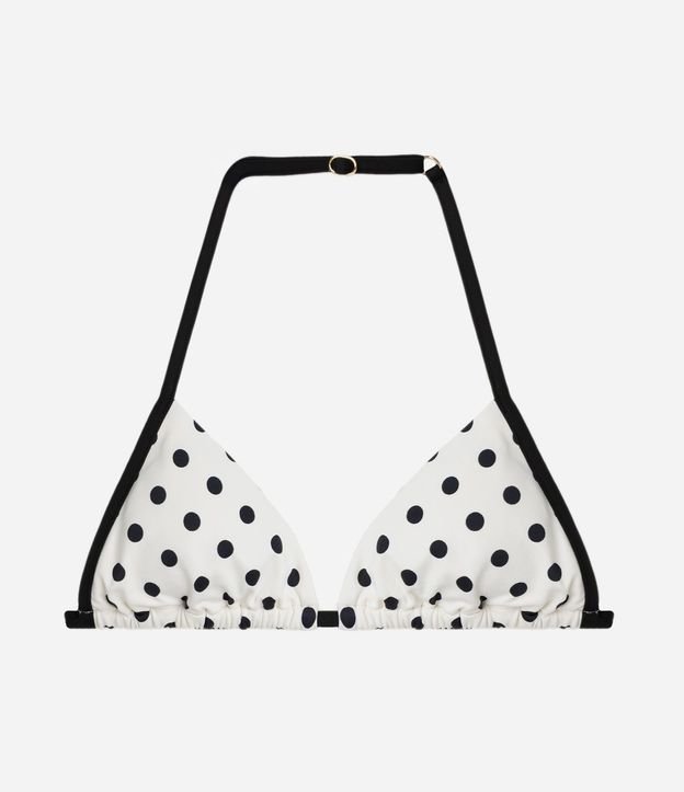 Bikini Top Triangular Fruncido con Estampa de Lunares 1