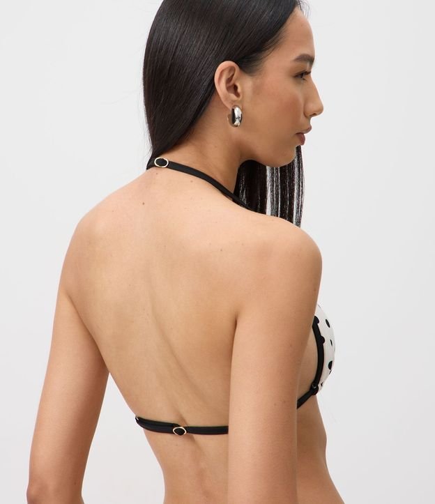 Bikini Top Triangular Fruncido con Estampa de Lunares 4