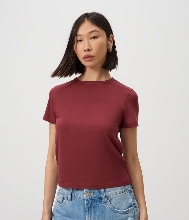 Blusa Slim Básica en Algodón Peruano con Cuello Redondo