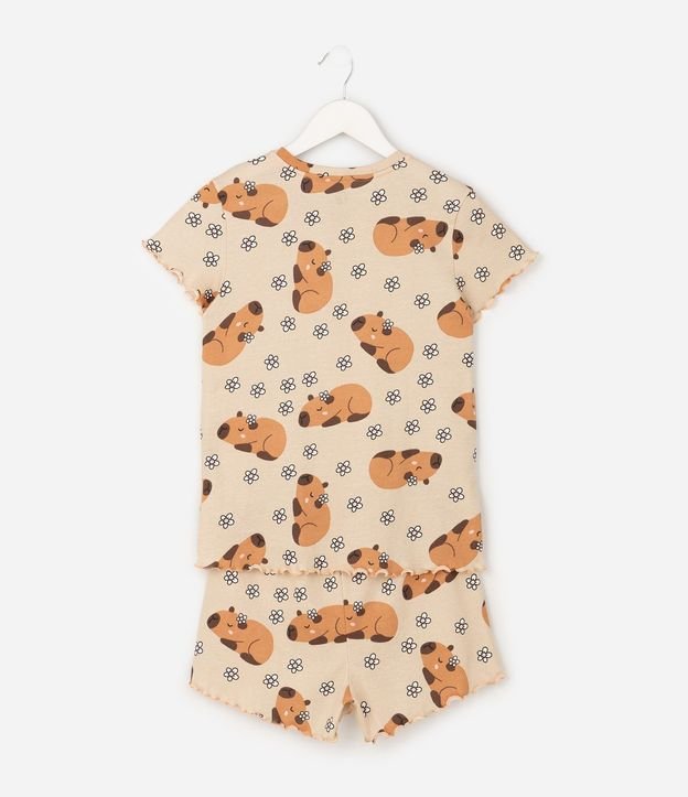 Conjunto de Pijama Infantil en Algodón con Estampa de Carpinchos - Talle 5 A 16 años 3