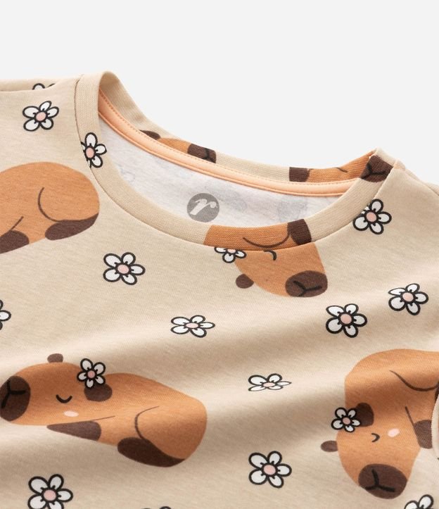 Conjunto de Pijama Infantil en Algodón con Estampa de Carpinchos - Talle 5 A 16 años 5