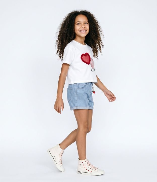 Blusa Infantil Boxy en Algodón con Aplicación de Corazones - Talle 5 a 16 años 10