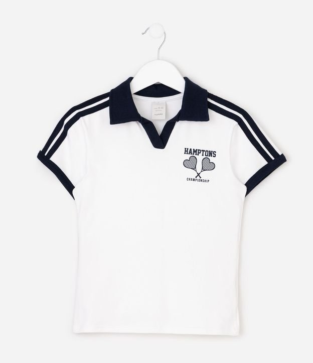 Blusa Infantil en Cotton College con Rayas Laterales - Talle 5 a 16 años