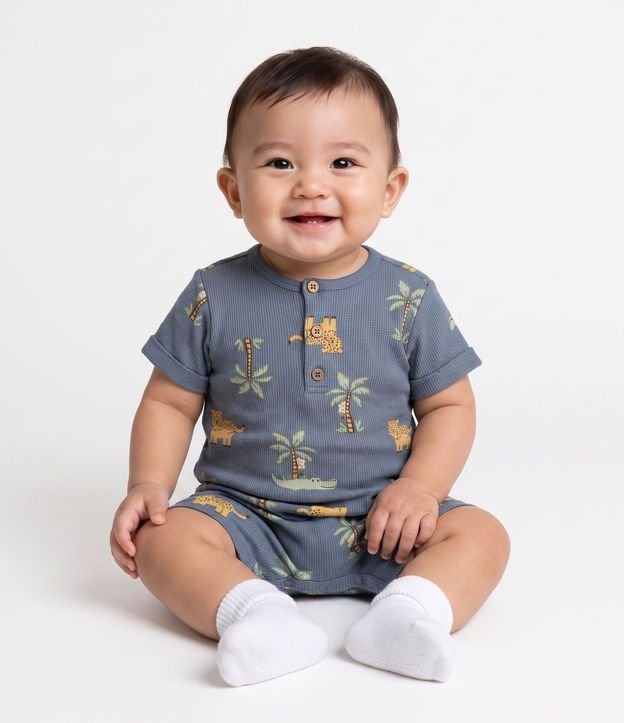 Mono Infantil en Algodón Estampado De Diseños - Talle 0 a 18 Meses