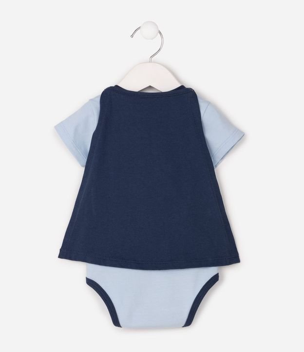 Body Bebé Cotton Super Homem con Capa Desmontable Tam  03 a 18 Meses 3