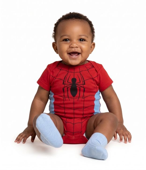 Body Infantil en Algodón Spider-Man - Talle 0 a 18 Meses