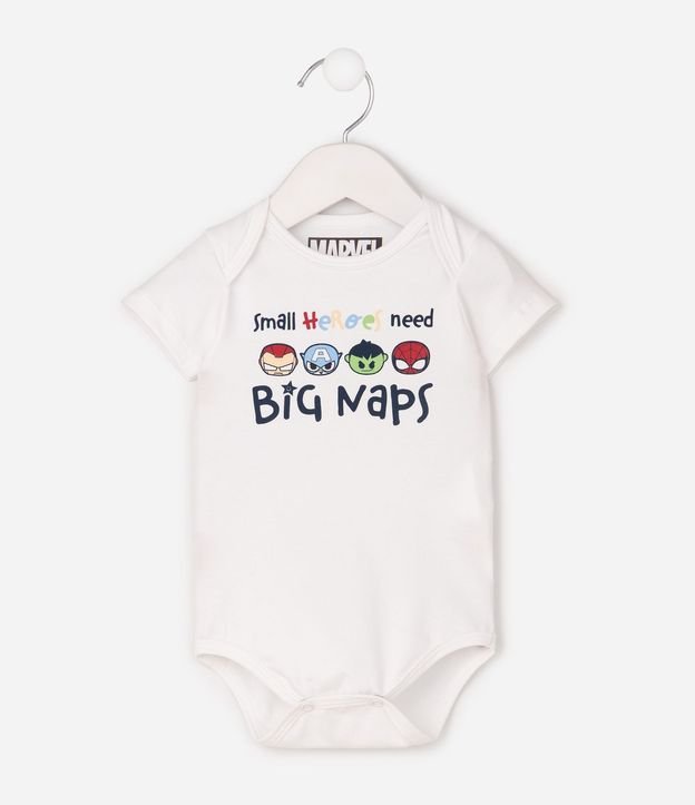 Body Bebé en Algodón Marvel con Estampa de los Vengadores - Talle 0 a 18 Meses 2