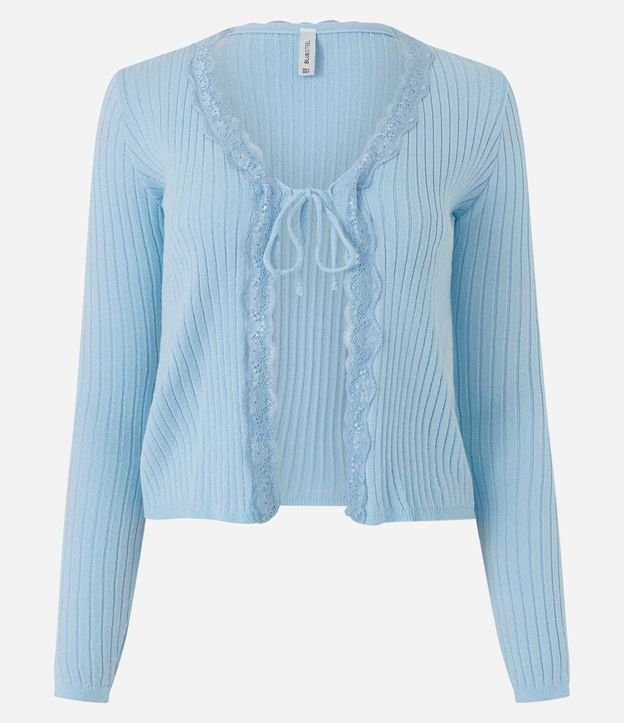 Blusa en Punto Canelado con Detalle en Encaje y Lazo 5