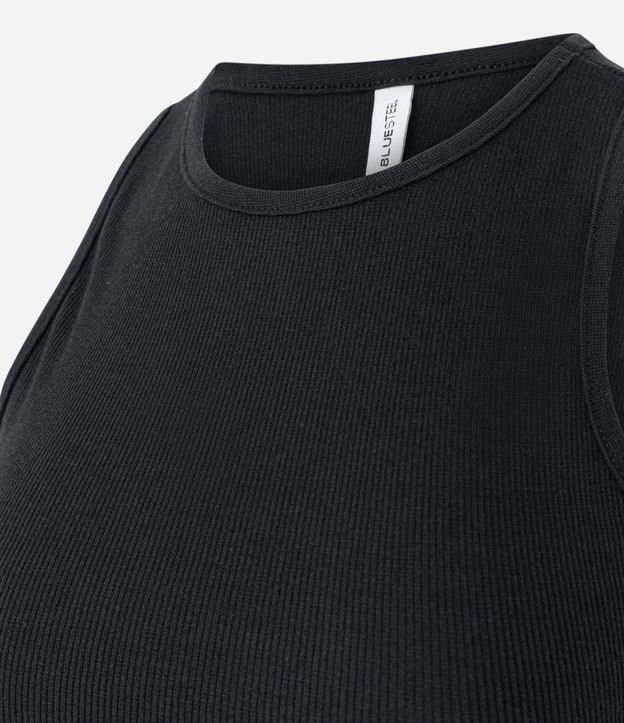 Musculosa Cropped Acanalada en Algodón con Cuello Redondo 2