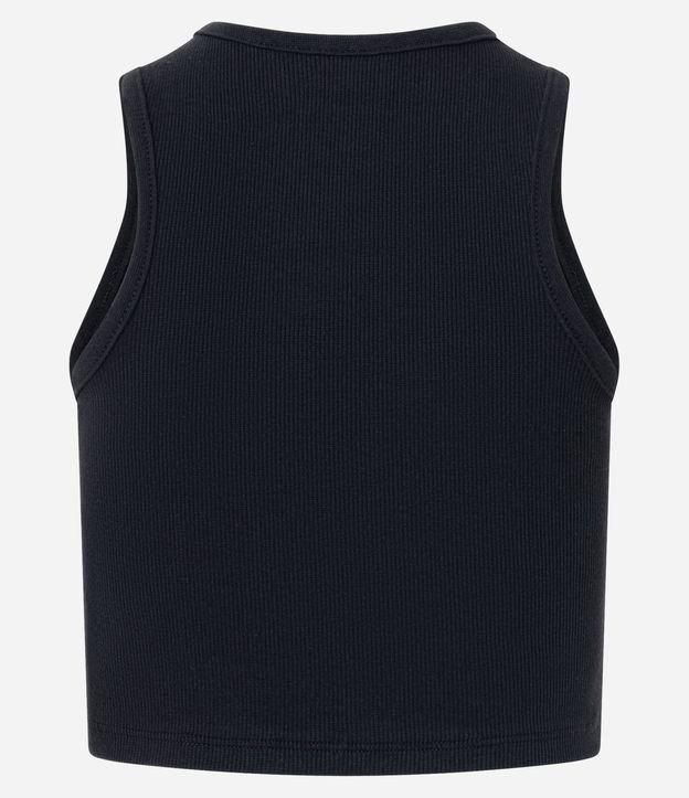 Musculosa Cropped Acanalada en Algodón con Cuello Redondo 3