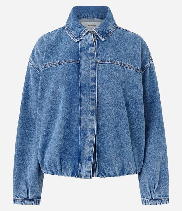 Campera Jeans Balloon con Cierre Oculto y Bajo con Elástico 5