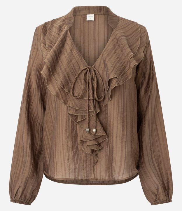 Blusa Bata en Liocel con Estampa Rayada 5