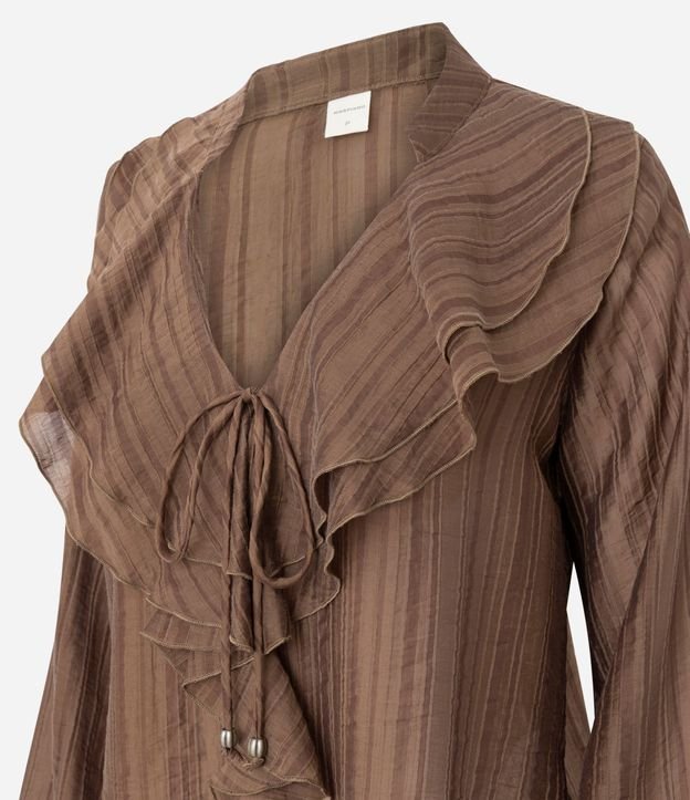 Blusa Bata en Liocel con Estampa Rayada 6