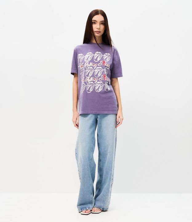 Remera en Algodón con Estampado Rolling Stones