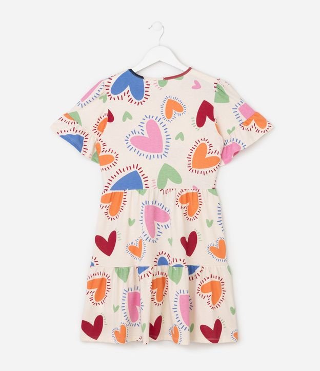 Vestido Infantil en Algodón Estampado Corazón - Talle 5 a 16 años 3