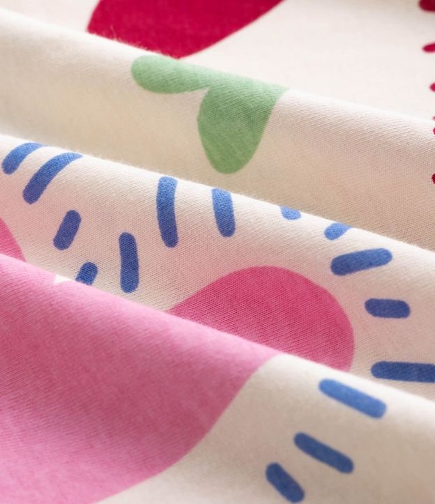 Vestido Infantil en Algodón Estampado Corazón - Talle 5 a 16 años 4