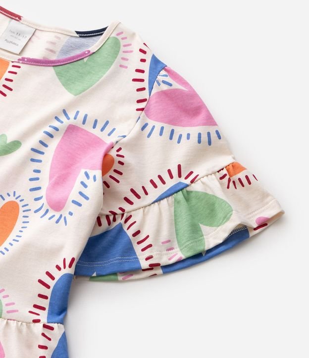 Vestido Infantil en Algodón Estampado Corazón - Talle 5 a 16 años 5
