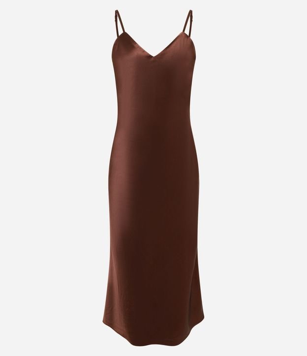 Vestido Slip Satinado con Breteles Finos 5