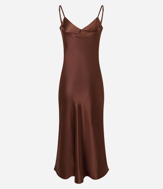 Vestido Slip Satinado con Breteles Finos 6