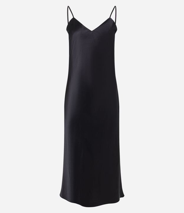 Vestido Slip Satinado con Breteles Finos