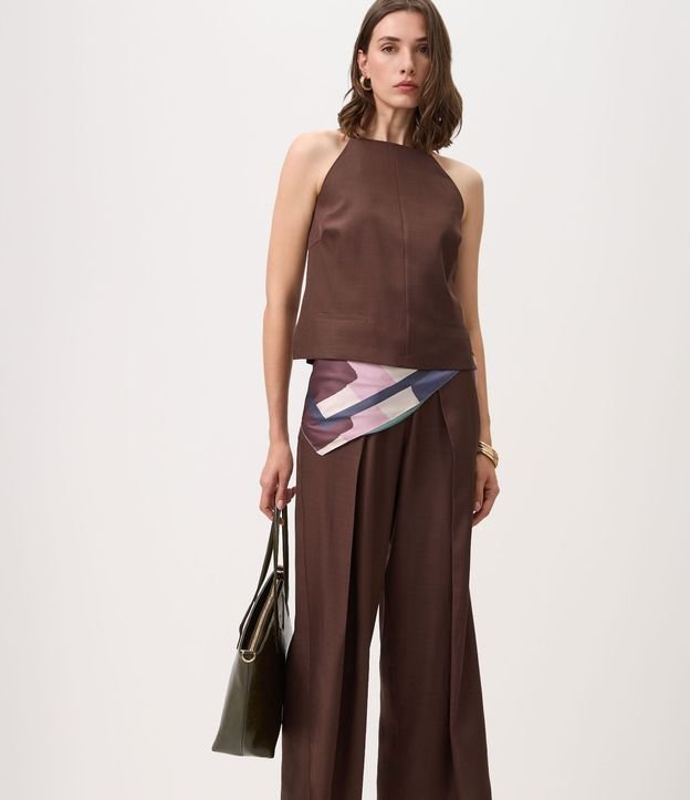 Pantalón Wide Leg Sastrería con Pliegues Delanteros 2