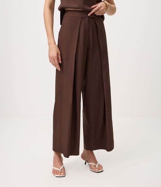 Pantalón Wide Leg Sastrería con Pliegues Delanteros 3