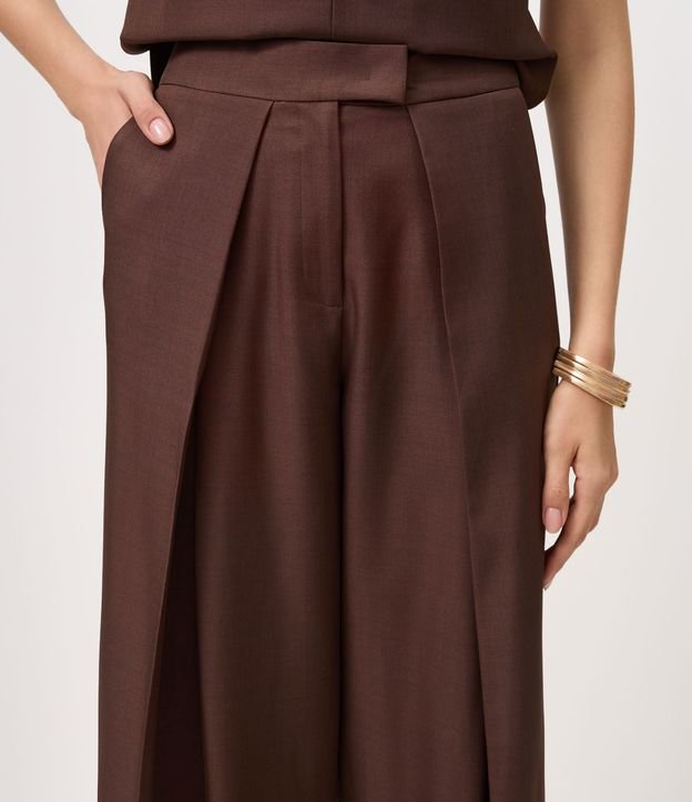 Pantalón Wide Leg Sastrería con Pliegues Delanteros 4