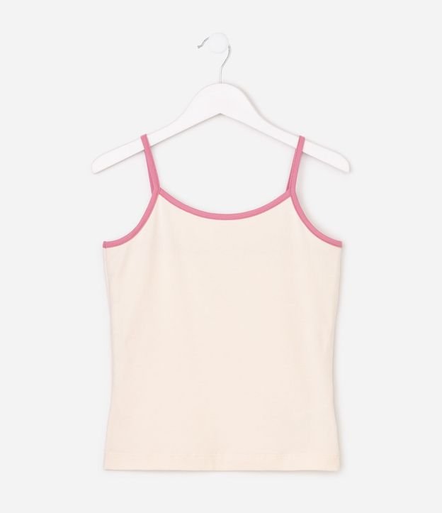 Blusa Infantil en Algodón con Bretel Fino y Detalle Contrastante - Talle 5 a 16 años 2