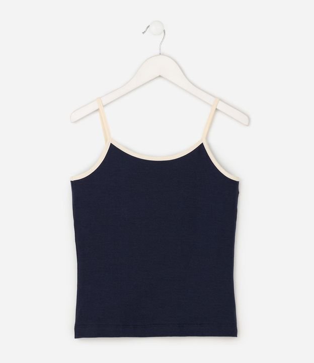 Blusa Infantil en Algodón con Bretel Fino y Detalle Contrastante - Talle 5 a 16 años 2