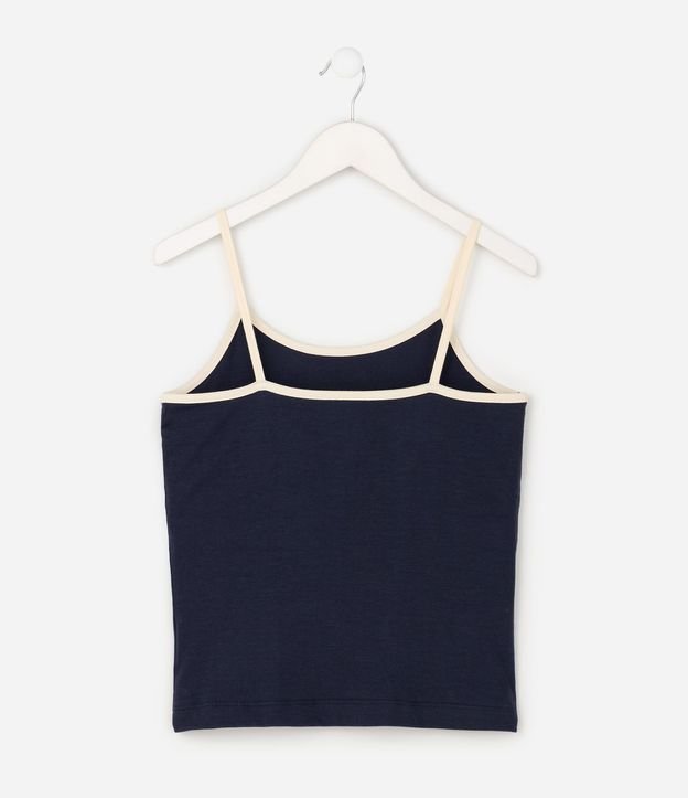 Blusa Infantil en Algodón con Bretel Fino y Detalle Contrastante - Talle 5 a 16 años 3