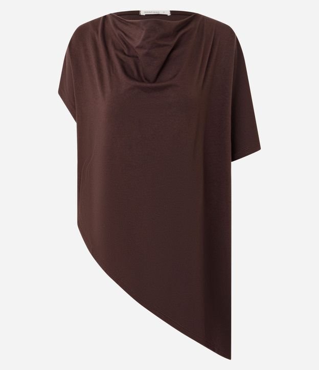 Blusa Asimétrica con Efecto Drapeado en el Escote