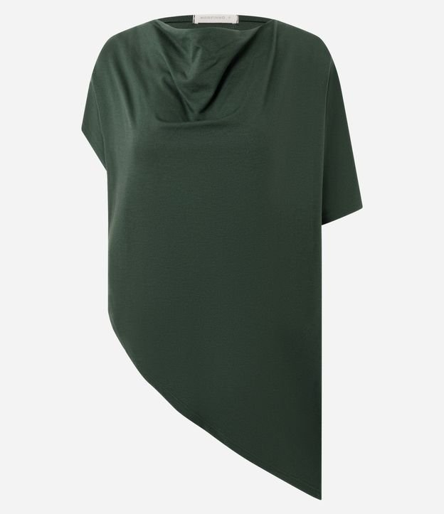 Blusa Asimétrica con Efecto Drapeado en el Escote