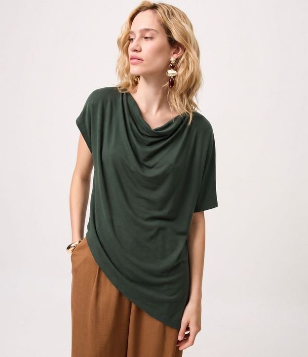 Blusa Asimétrica con Efecto Drapeado en el Escote 2