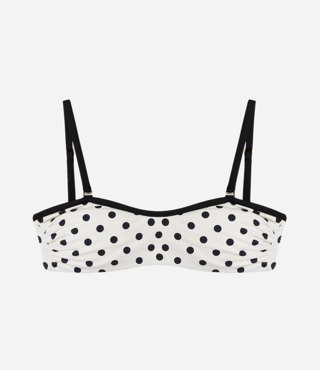 Bikini Top Bandeau con Estampa de Lunares 1