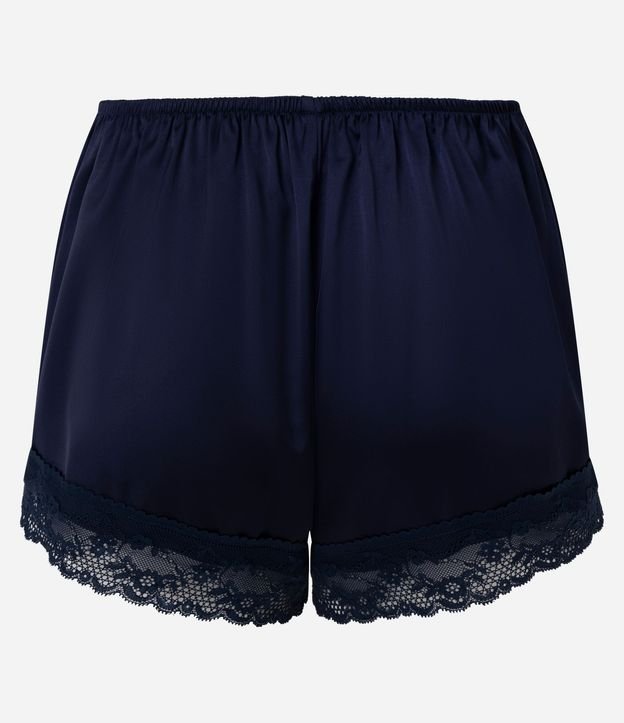 Short de Pijama Regular de Satén con Encaje Separado 7