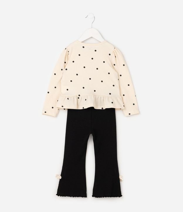 Conjunto Infantil Blusa de Lunares y Pantalón con Lacitos - Talle 1 a 6 años 3