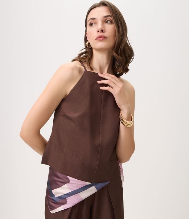 Blusa con Escote Cuadrado y Breteles Finos