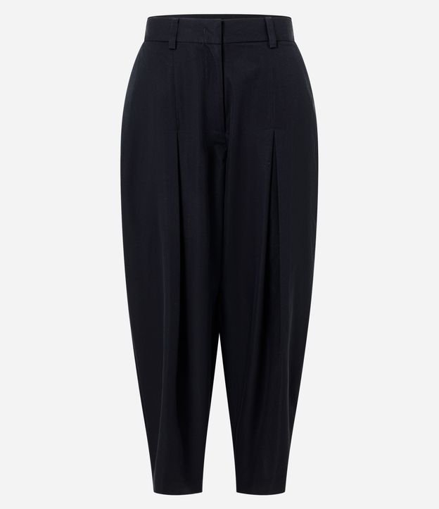 Pantalón Barrel en Sarga con Pliegues y Encajes 5
