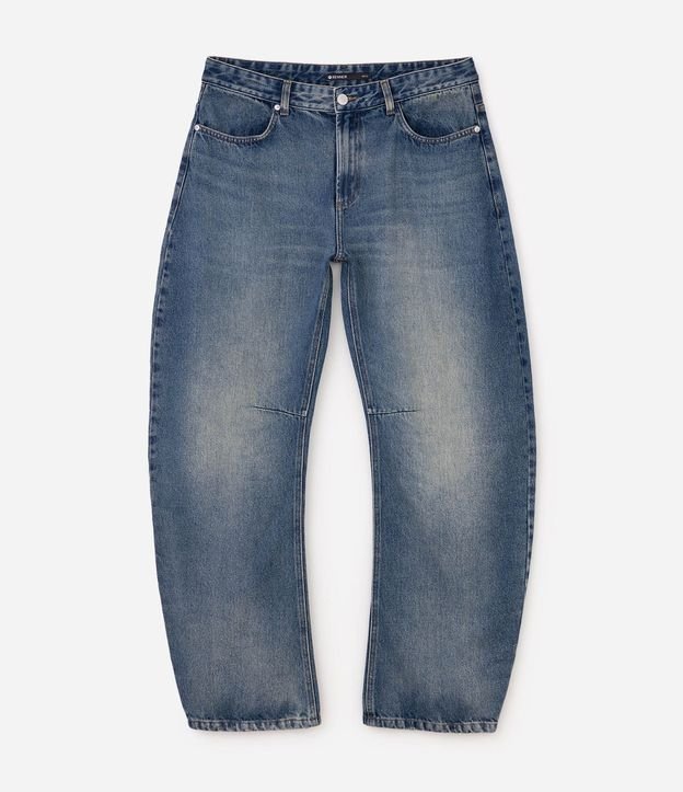 Pantalón de Jean Baggy con Recortes Curvos 1
