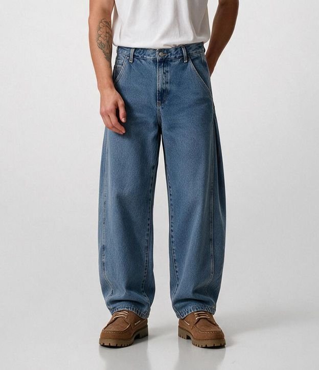 Pantalón Balloon en Jeans con Botón en el Bajo 3