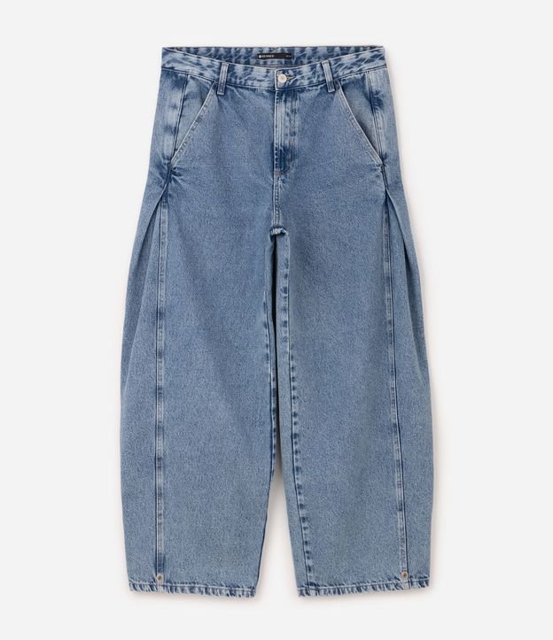 Pantalón Balloon en Jeans con Botón en el Bajo 1
