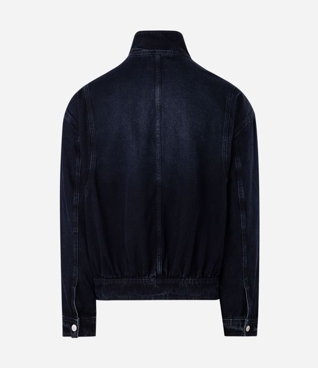 Campera Jeans Boxy con Cuello Alto 6